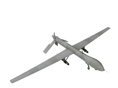 military unmanned aerial vehicle Low-poly 3D model