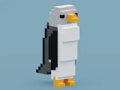 Voxel Penguin Low-poly 3D model purchase
