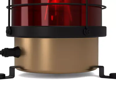 Industrial Warning Light with Protection Cage Red 3D model