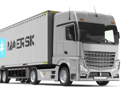 Detailed Container Truck 3D model