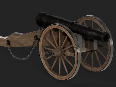 cannon Low-poly 3D model Low-poly