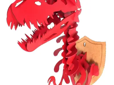 Velociraptor and Trex bust 3D model template slice 3D model