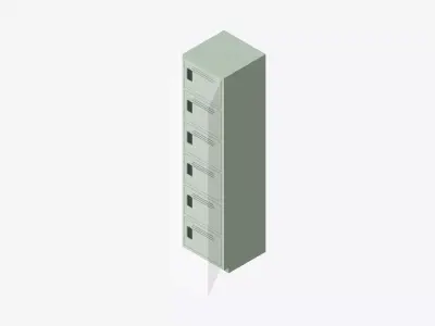 Locker - Plastic - Locka - Classic - Six Tier Low-poly 3D model