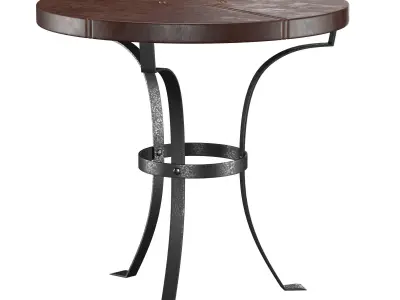 Leather iron round coffee table 3D model