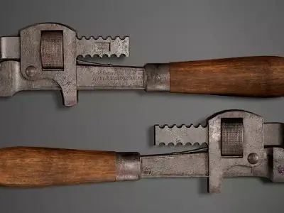 Wrench - Low Poly Game-Ready - PBR Textured Tool Asset Low-poly 3D model