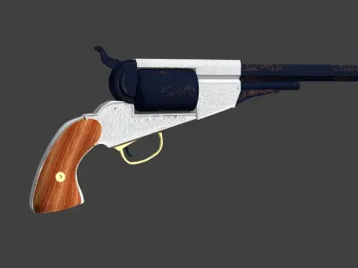 Revolver Low-poly 3D model buy