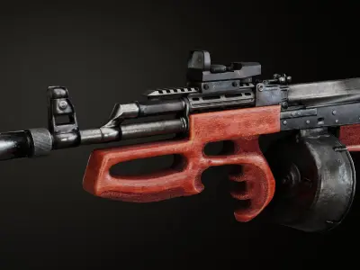 Bullpup AK Krab Low-poly 3D model