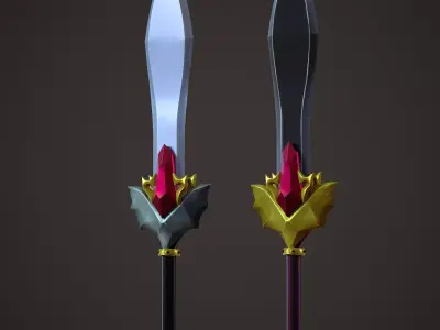 A stylized Vampire sword Low-poly 3D model