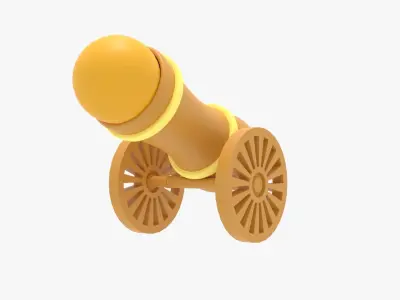 Cannon icon Low-poly 3D model