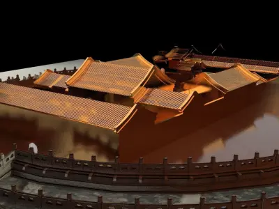 Chinese courtyard house 3D model 4
