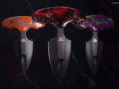 Push Dagger Low-poly 3D model