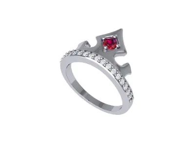 Crown Ring 3D print model