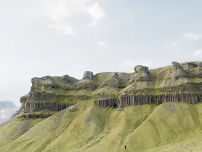 Mountain Cliffs Module - 3D PBR Model 3D model