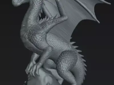 Dragon Albino Dragon Miniature STL High Detail Fantasy 3D print model