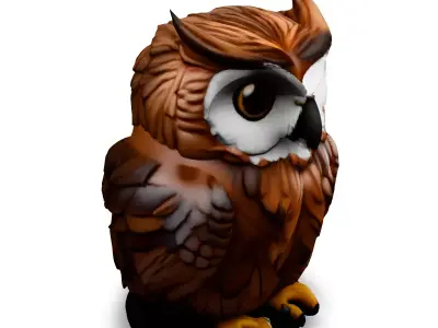 Stylized 3D Owl Model Low-poly 3D model
