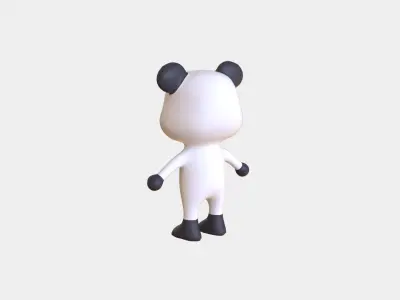 High-Quality 3D Cute Panda for Games  Low-poly 3D model