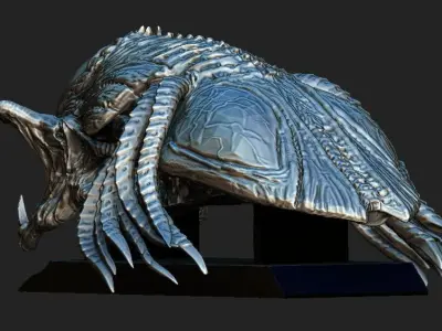 Predalien head bust and base 3D model