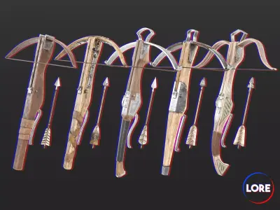 Medieval Collection Weapons Crossbows 3D Model Pack