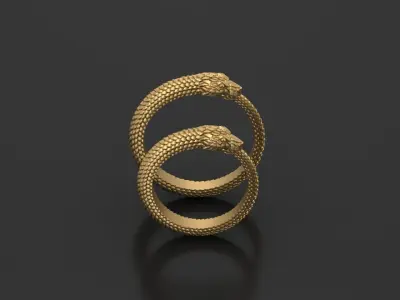 Wedding ring snake 3D print model
