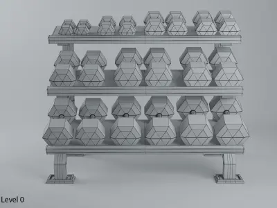 Hampton 3T-FLT Flat Tray rack 3D model