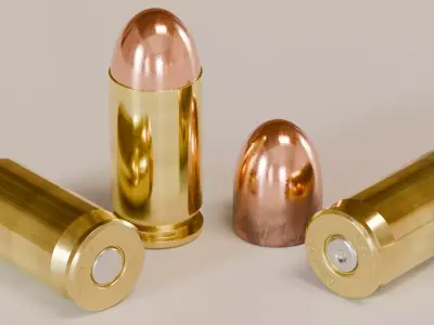 45 ACP aka 45 Auto Bullet Cartridge 3D model