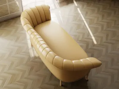 Furniture Sofa Chaise Lounge Low-poly 3D model