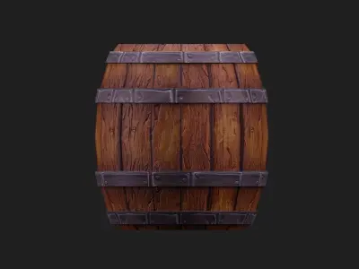 Low-Poly Medieval Barrel Free low-poly 3D model