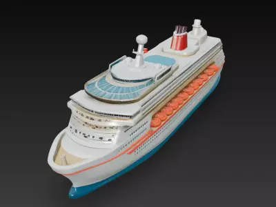 Modern Luxury Cruise Ship Passenger Liner 3D Model 3D print model