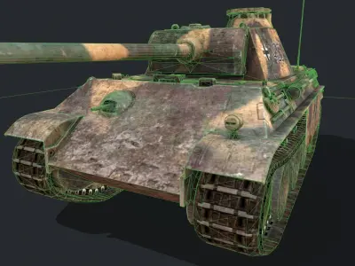 Panther tank Low-poly 3D model