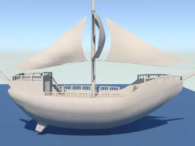 Wooden Boat 3D model