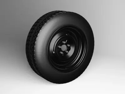 VW Beetle Wheel Without Hubcaps 3D model