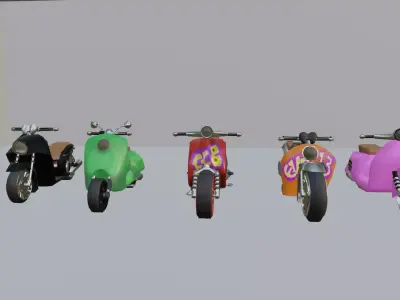 scooter simple lowpoly Low-poly 3D model