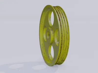 Pulley wheel Low-poly 3D model