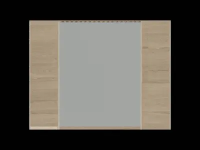Beige Wood Wall Bed Low-poly 3D model