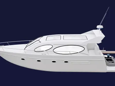 Yacht 3D cinematic model 3D model