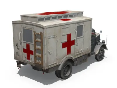 Opel Blitz - 3t Ambulance Truck - 11 PzDiv 3D model