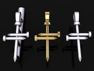 Nail Cross Pendant Mid Size 3D print model