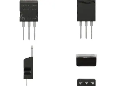 Transistor MOSFET Electronic Component High and  Low-poly 3D model