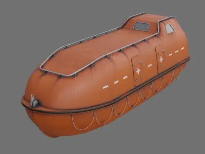 Lifeboat 1B Low-poly 3D model
