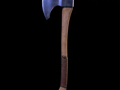 HIE Game Ready Viking Axe D180213 Low-poly 3D model