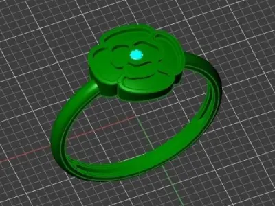 Enamel Rose Ring Free 3D model