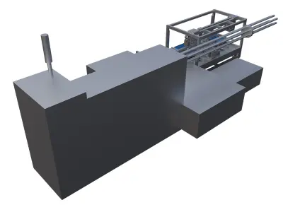 Swiss lathe automation 3D model