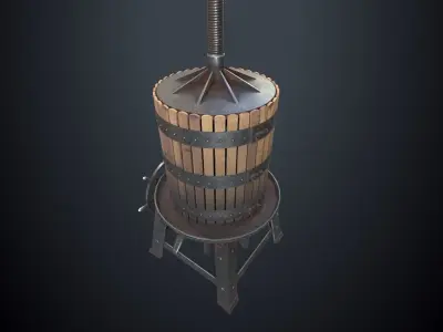 Antique Grape Press Low-poly 3D model