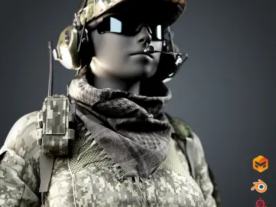 Military Rapid Assault Suit Low-poly 3D model