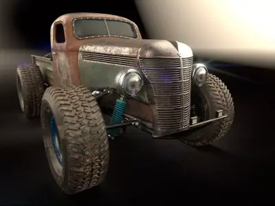 Custom Off Road Truck Low-poly 3D model