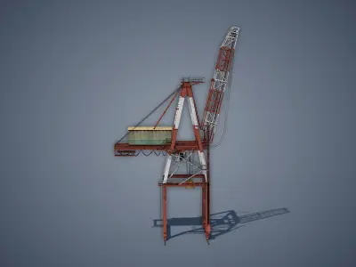 Port Container Crane Low-poly 3D model get