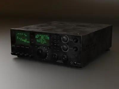 Radio with octane render scene Low-poly 3D model