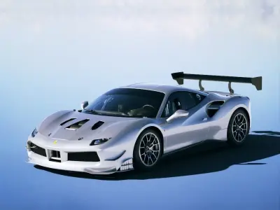 Ferrari 488 Challenge Evo 2020 Low-poly 3D model
