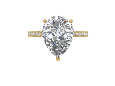 Pear Art Deco Ring 3D print model 3
