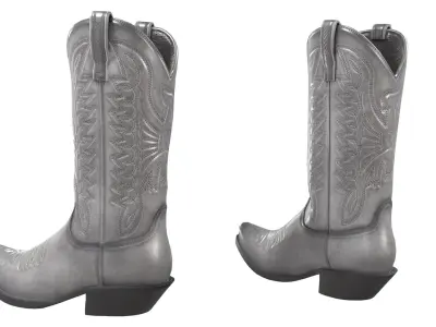Graphite Western Boots 3D model